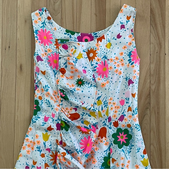 Vtg 60s-70s Bright Colorful Floral Psychedelic Hippie Dress - Sz XS-S. - Picture 5 of 14